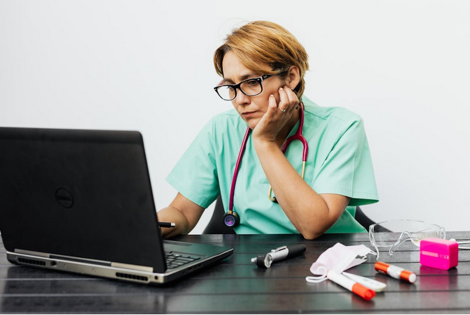 doctor using a laptop